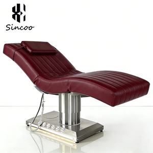Luxury Modern Stainless Steel Electric Curved Eyelash <b>Bed</b> with <b>LED</b> 3 Motor Adjustable Beauty Massage Facial Spa <b>Bed</b> Customizable - Product Image 3