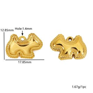 Colgante de Acero Inoxidable con Baño de Oro de 18K en Forma de Cachorro, Fornituras de Joyería DIY para Accesorios de Collares y Pulseras - Product Image 2