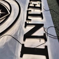 Enseigne LED acrylique étanche pour bâtiment, lettres en relief rétroéclairées, enseigne 3D, lettres imprimées, lettres frontales en métal inoxydable