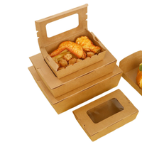 Boîte d'emballage alimentaire en gros avec fenêtre transparente, grande boîte en papier kraft pour gâteaux et bentos