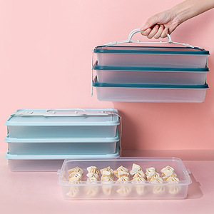 Yimei Dumpling Storage Box 3-Layer Airtight Freezer Container For Wontons Food Preservation - Product Image 2
