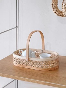 Cesta de Almacenamiento Redonda Ovalada Tejida a Mano con Malla Hexagonal de Ratán Natural Ecológico, Cesta de Mimbre para Picnic, <span class=keywords><strong>Pan</strong></span>, Regalo Retro de Navidad - Product Image 3