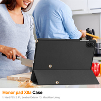 Étui de protection pour tablette en cuir PU de luxe, coque rigide antichoc et anti-poussière, support pliable à trois volets pour Honor Pad X8a X8b 2024