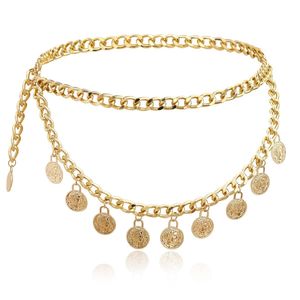 Chaîne de taille rétro en métal tendance avec pendentifs tête de reine, design à double couche et pompons, pour femme, bijoux de fête - Product Image 5