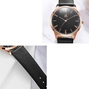 Montre personnalisée avec logo SHENGKE 9003, montre de couple neutre pour les affaires, montre à aiguilles, mode simple, décontractée, quartz, bracelet en cuir, étanche - Product Image 4