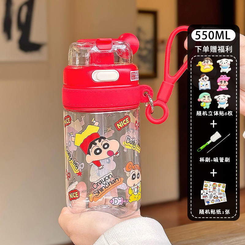 สติกเกอร์ซิลิโคนเนื้อนุ่มลายการ์ตูนชินจัง 6 ชิ้น สีแดง สำหรับเครื่องมือทำความสะอาดและสติกเกอร์ลายการ์ตูน