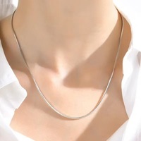 Collier chaîne serpent en argent sterling 925 plaqué rhodium PVD, plaqué or 18 carats, anti-ternissement