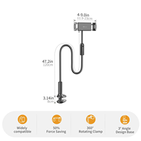 Support de téléphone et tablette réglable à col de cygne de 120 cm, support de tablette robuste à bras long pour libérer vos mains