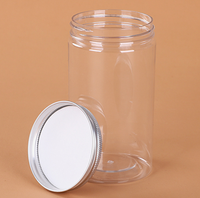 En stock, pot en plastique transparent PET, couvercle en aluminium, 50 ml, 100 ml, 200 ml, 300 ml, 500 ml pour l'emballage d'aliments, de fleurs, de thé, de noix