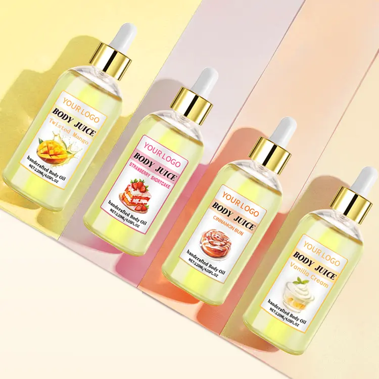 Tiktok Hot Selling Mild formula Whole body usable mango essential oil scented body oil scented body oil strawberry shortcake