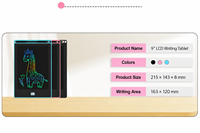 Tablette d'écriture LCD rechargeable de 8,5 pouces et 9 pouces, effaçable, pour enfants, tablette graphique effaçable pour enfants, tablette d'écriture LCD pour enfants
