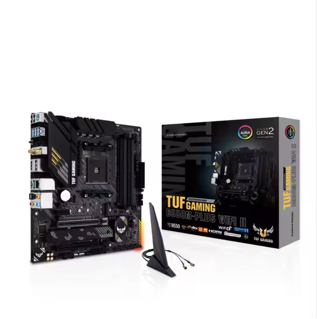 New TUF GAMING B550M-PLUS WIFI II Desktop Motherboard Integrated Graphics DDR4 128GB 4-Channels ATX Form SATA AMD B550 Supports