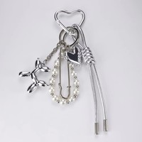 EDGE Porte-clés en jean personnalisé style océan avec étoile et coquillage, accessoire mignon en forme de cœur, breloque de sac tendance pour femme