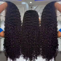 Perruque de cheveux humains Remy bruts birmans lisses de 30 pouces pour Lace Front, densité 150%, dentelle transparente, blond clair avec mèches décolorées