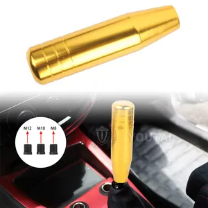 Perilla de palanca de marchas para coche de carreras, accesorio JDM de aluminio dorado, 13cm, Universal