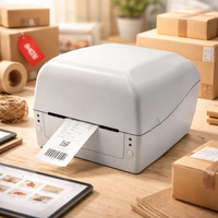 Imprimante d'étiquettes industrielle automatique à transfert thermique 203/300 DPI 108 mm pour codes-barres et codes QR, idéale pour les étiquettes de vêtements, de lavage et de bijoux