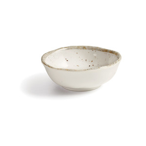 Ciotola in ceramica Earth, piccola, bianca con bordo maculato, per servire condimenti - Product Image 1