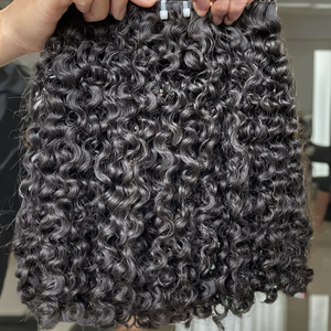 Extensions de Cheveux Humains Bouclés Birmans Naturels Noirs, Cheveux Vierges Remy Bruts, Vente en Gros pour Femmes - Product Image 1