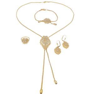 Yulaili 패션 금속 합금 여성 보석 세트 사우디 18K 금도금 크리스탈 세트 신부 아프리카 크리스탈 라인 석 보석 세트 - Product Image 4