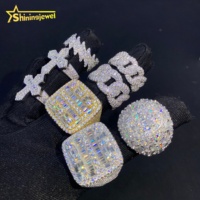 Soldes Exceptionnelles Plusieurs Choix Bague Hip Hop Homme Sur Mesure Sertie Glacée Moissanite VVS Argent Sterling 925 Bague Diamant Bijoux pour Homme