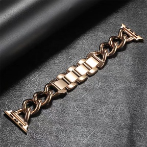 สายนาฬิกาอัจฉริยะสแตนเลสสตีลสดใสสำหรับ <span class=keywords><strong>Apple</strong></span> <span class=keywords><strong>Watch</strong></span>, สาย Acero inoxidable สำหรับ iWatch <span class=keywords><strong>Series</strong></span> 9 41มม. 45มม. - Product Image 2