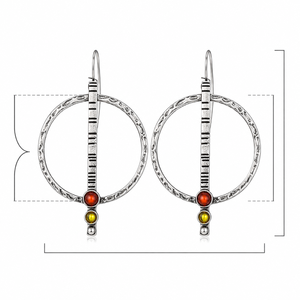 Orecchini creativi con dettagli colorati a cerchio grande e texture particolare, regalo di gioielli vintage da donna - Product Image 4