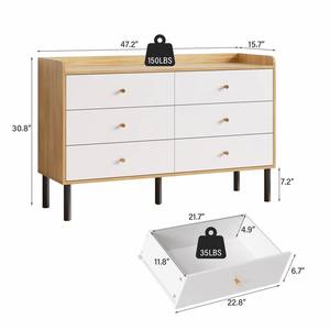Nordic Simple Big Melamine Nightstand Golden <strong>Thin</strong> 6 Tier Bedroom Assembly <strong>Chest</strong> <strong>of</strong> <strong>Drawer</strong> for Kid With Black Stainless Steel Leg - Product Image 4