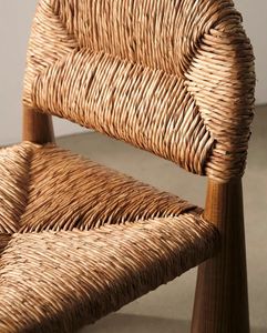Silla Moderna y Sencilla de Madera y Ratán con Cojines Suaves y Cómodos - Product Image 3