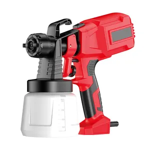 red 4 Nozzles and 3 Patterns Paint Sprayer 700W HVLP Spray Gun with Cleaning & Blowing Joints Easy to Clean