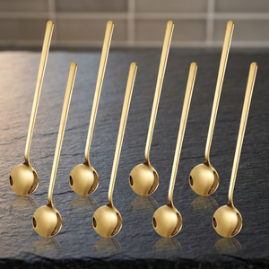 Premium Gold Plated Stainless Steel Mini <b>Spoon</b> Mirror Finish for Ice Cream Honey <b>Coffee</b> Tea Dessert Serving and Fine Dining - Product Image 2