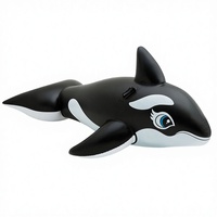 Jouet aquatique gonflable Lovekids Requin & Dauphin Baleine Noire pour adultes, en PVC, capacité inférieure à 100 kg, pour moins de 5 passagers