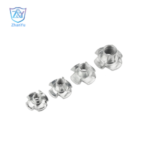 M5/M6/M8/M10/M12 Tuerca de acero de zinc Tuercas en <span class=keywords><strong>T</strong></span> de 4 puntas Tuercas de garra para muebles - Product Image 2