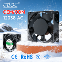 Ventilateur axial GBOC 4,72 pouces 12038 AC220/240V 50/60Hz à double roulement à billes, en cuivre pur, haute vitesse, faible bruit, ventilateur industriel OEM ODM