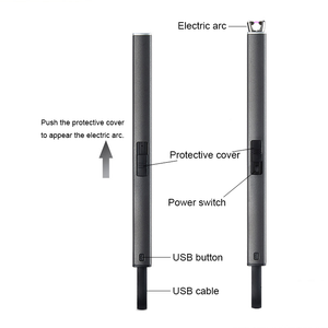 Venta al por mayor portátil USB recargable al aire libre encendedor a prueba de viento Metal Multi-función antorcha con palo largo diseño novedoso para acampar - Product Image 5