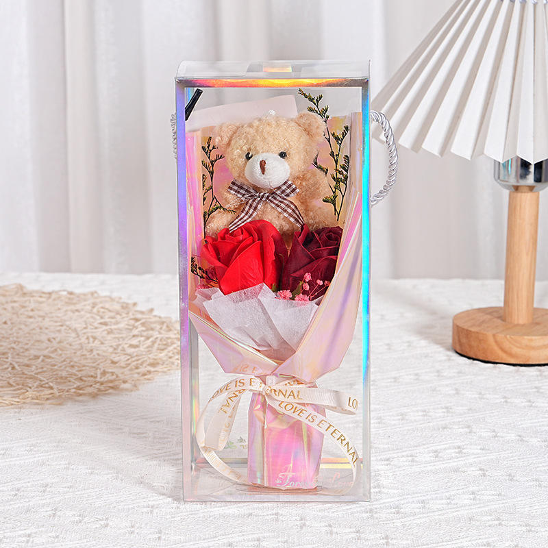 Symphony Box Bear 2 Roses Red