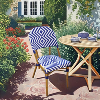 Chaise de bistrot parisienne en rotin pour restaurant de jardin chaises empilables style français table et chaise de bistrot en rotin d'extérieur