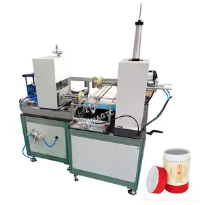 Máquina para hacer latas de papel de caja rígida redonda, ensamblaje de tubos de papel multifuncional, máquina de etiquetado plegable hacia dentro