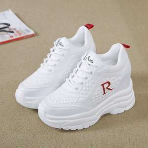 Chaussures de sport décontractées pour femmes 2025, respirantes, en maille, plateforme, semelle épaisse, augmentant la taille, design sportif - Product Image 4