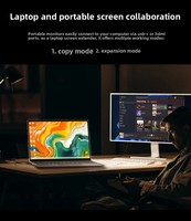 15.6 Inch Lapdock Display Portable Monitor with Keyboard Built-in 5000mah Battery HD IPS USB C Computer Monitors