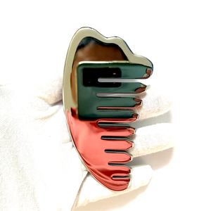 Peigne de massage Gua Sha en acier inoxydable 304, outils de massage pour le visage, rouleau de jade, peigne métallique, pierre Guasha - Product Image 5
