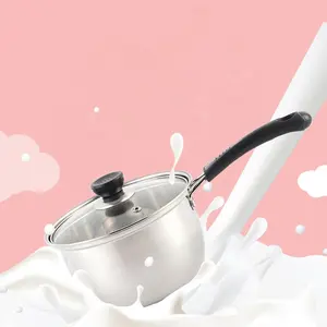 Panci masak Stainless Steel Rusia, panci masak banyak lapisan bawah murah Korea, panci susu dan saus dengan untuk Penggunaan dapur restoran