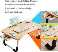 Bureau d'Ordinateur Pliable en MDF pour Lit, Table Moderne Pliante au Design Coloré pour Ordinateur Portable, Étude et Bureau à Domicile