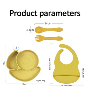 Plato para Bebés con Gran Succión en la Base, <span class=keywords><strong>de</strong></span> Grado Alimenticio, Lavable e Impermeable, con Cubiertos <span class=keywords><strong>y</strong></span> Logotipo Personalizado - Product Image 3
