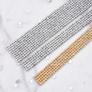 5/10 rangées de garniture de strass thermocollants fantaisie à dos plat, décoratifs et brillants, pour accessoires de chaussures, chaînes de gâteaux de mariage et projets DIY - Product Image 1