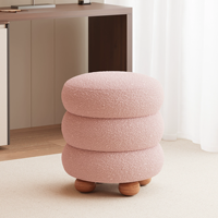 Salon chambre moderne crème velours dressing canapé tabouret rond tabouret chaise maquillage chaise