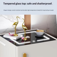 Table de chevet intelligente avec coffre-fort intégré et verrouillage par mot de passe, table de chevet moderne simple et luxueuse pour chambre à coucher