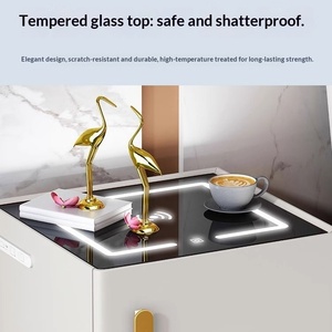 Table de <span class=keywords><strong>chevet</strong></span> intelligente avec coffre-fort intégré et verrouillage par mot de passe, table de <span class=keywords><strong>chevet</strong></span> moderne simple et luxueuse pour chambre à coucher - Product Image 5