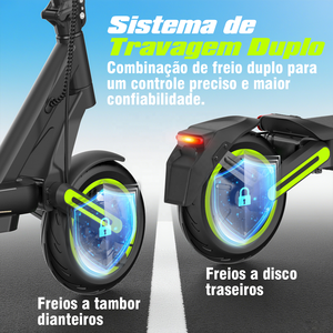 สกู๊ตเตอร์ไฟฟ้าพับได้ Brazil Stock E9MAX-n กำ<span class=keywords><strong>ลัง</strong></span>ไฟ 650 วัตต์ แบตเตอรี่ลิเธียม 15 แอมป์ชั่วโมง ความเร็ว 32 กม./ชม. ระยะทางวิ่ง 40 กม. ล้อขนาด <span class=keywords><strong>10</strong></span> นิ้ว รองรับน้ำหนักได้ 120 กก. - Product Image 4