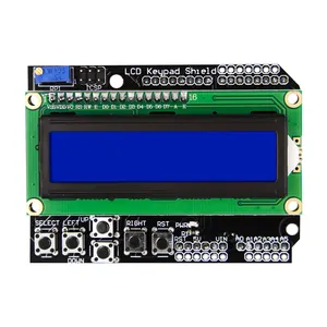 Robotlinking नीले Backlight LCD1602 6 के साथ एलसीडी कीपैड शील्ड मोड क्षणिक पुश बटन और 16X2 वर्ण प्रदर्शन