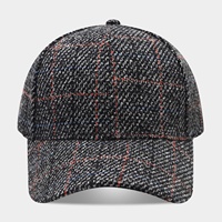 Casquette de baseball unisexe polyvalente à carreaux pour l'automne et l'hiver, style artistique vintage, texture confortable, chapeau décontracté pour l'extérieur